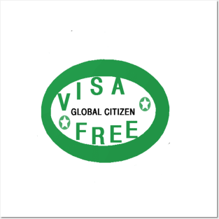 Global Citizen Visa Free on White Background Posters and Art